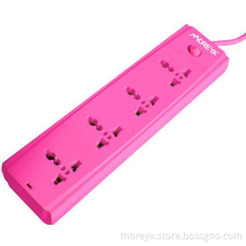 Power strip in universal standard, with 4 socket outlets, extension cord, overload protectorNew